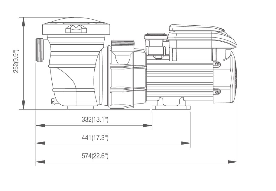 cspa1100sideview - Marinaqua - Propellerpumpen PP30 MP30 FF30 & Rota Tauch UVC