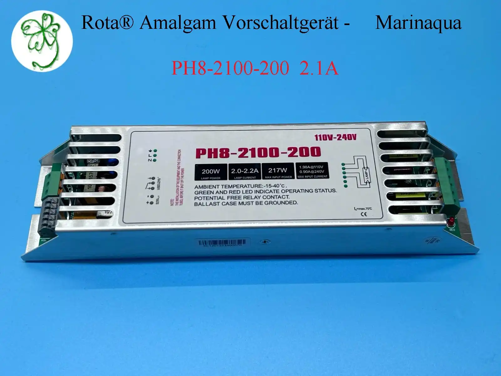 PHB-2100-200 Amalgam UVC - Marinaqua - Propellerpumpen PP30 MP30 FF30 & Rota Tauch UVC PHB-2100-200 Vorschaltgeraet 2.1A